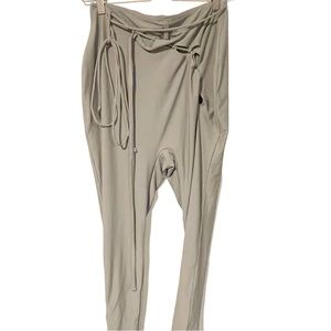 Skims Plus Size 2X Grey Tie Up Split Pull On Legging Pants in‎ Chrome NEW